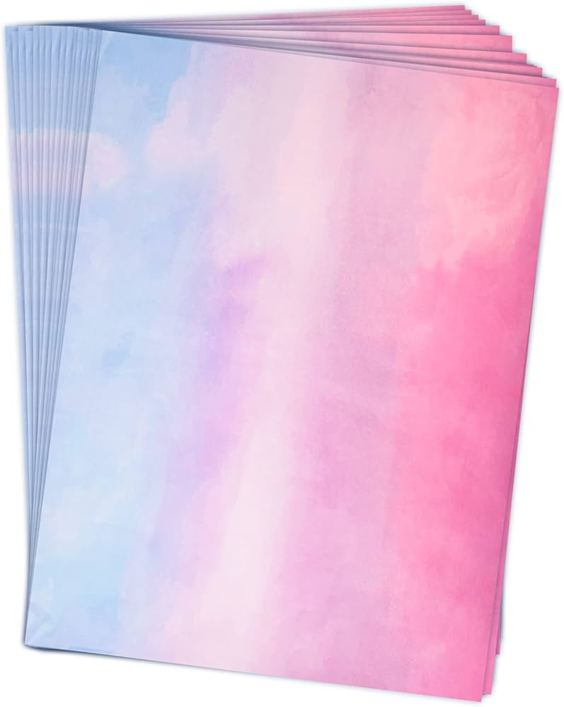 HolyMaji 50 Sheets Pink Purple Blue Gradient Tissue Paper Bulk 20 x 26 Pastel Rainbow Tissue Pape... | Amazon (US)
