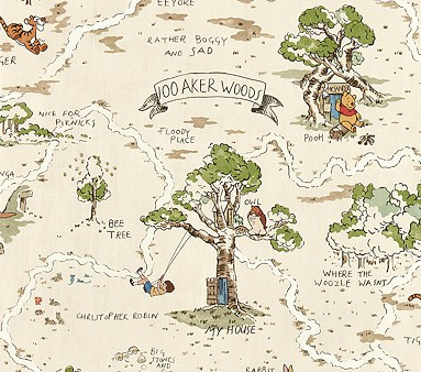 Disney Home x Sanderson Hundred Acre Wood Wallpaper | Pottery Barn Kids