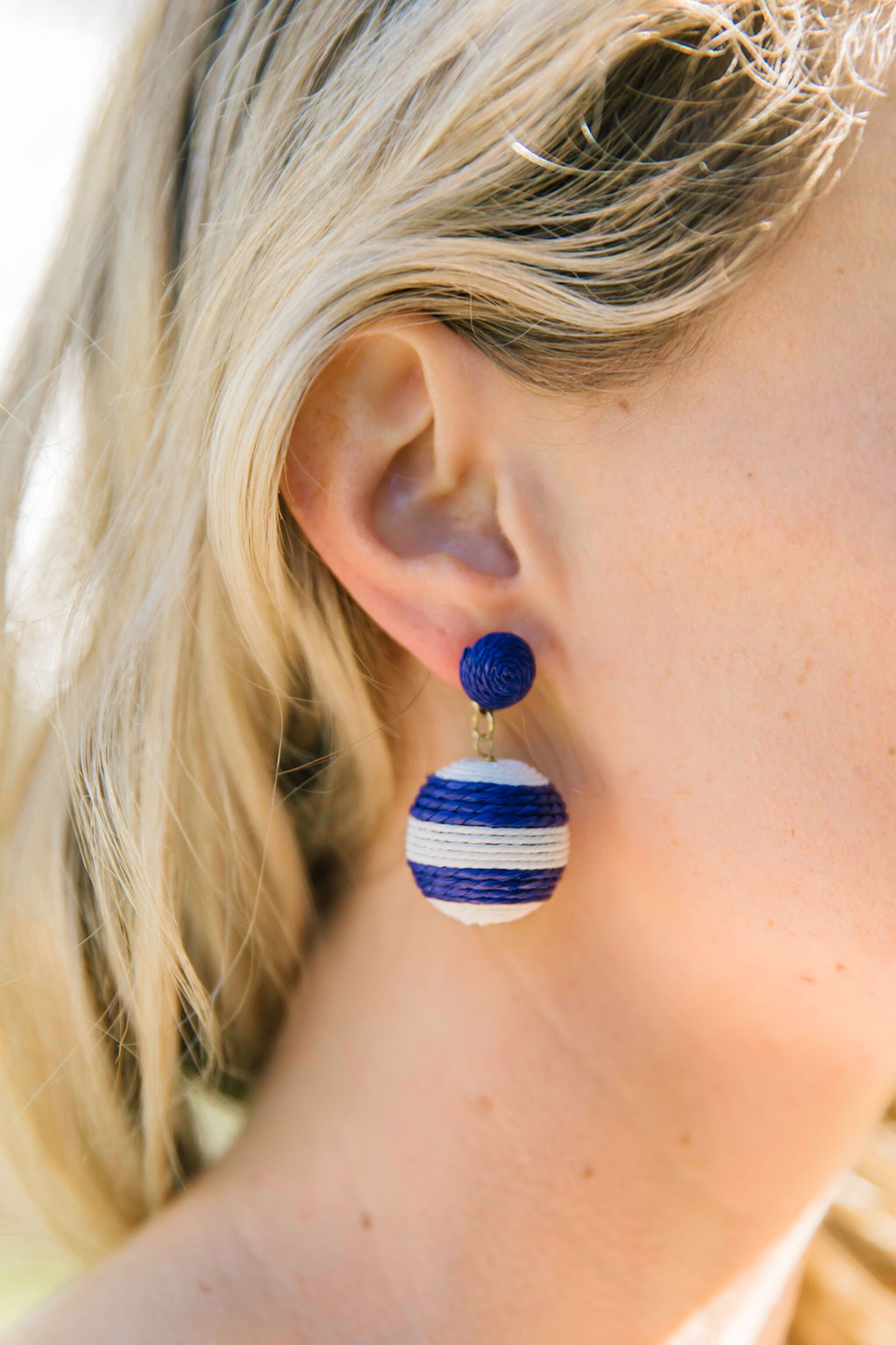 Blake -  Striped Fabric Earrings | Lisi Lerch Inc