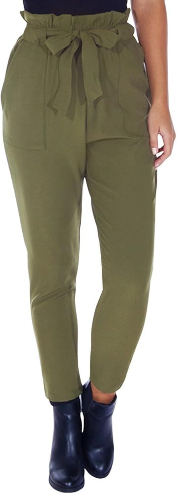 BerryGo Women's Casual Loose High Waist Stretchy Skinny Slim Long Pants | Amazon (US)