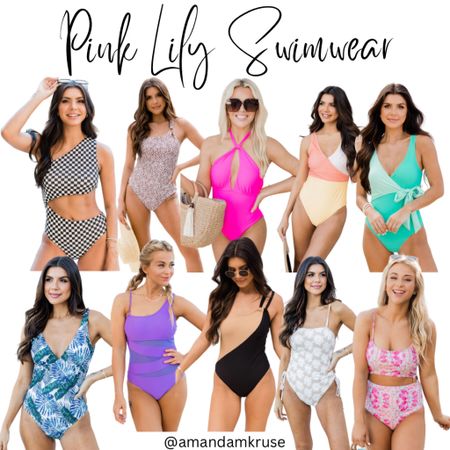 Vacation outfit.
Swim.
One piece swimsuit.
Cutout swimsuit.
Halter swimsuit.
Colorblock swimsuit.
Mesh swimsuit.
One shoulder swimsuit.
Pink Lily Boutique.

#LTKunder100 #LTKswim #LTKSeasonal