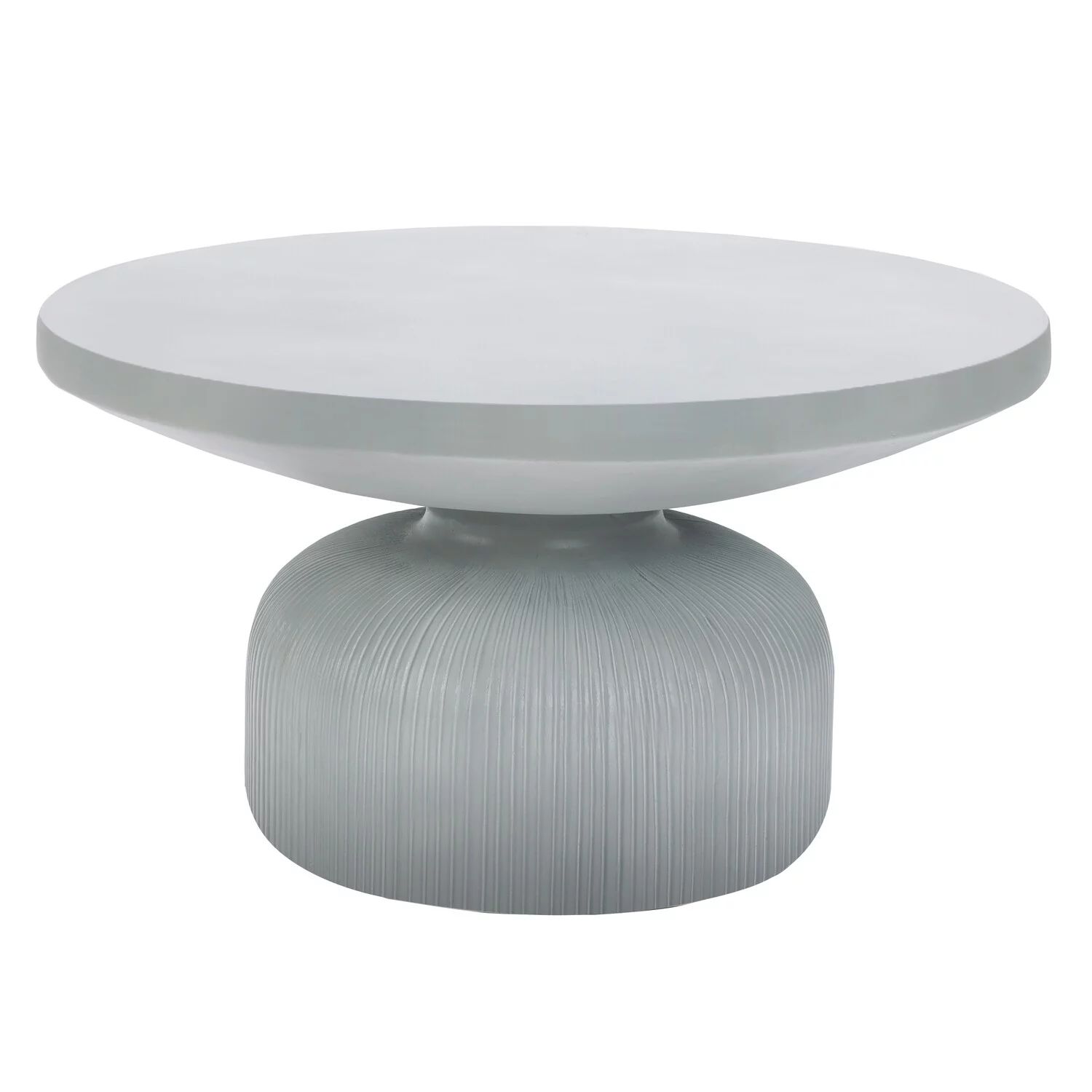 LuxenHome Light Gray MgO Indoor and Outdoor Round Coffee Table | Walmart (US)