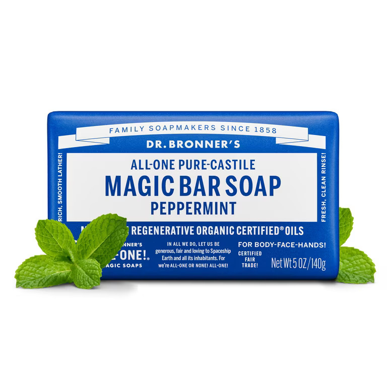 Dr.Bronner's Magic Bar Soap, Peppermint, Pure-Castile Soap, 5 oz | Walmart (US)