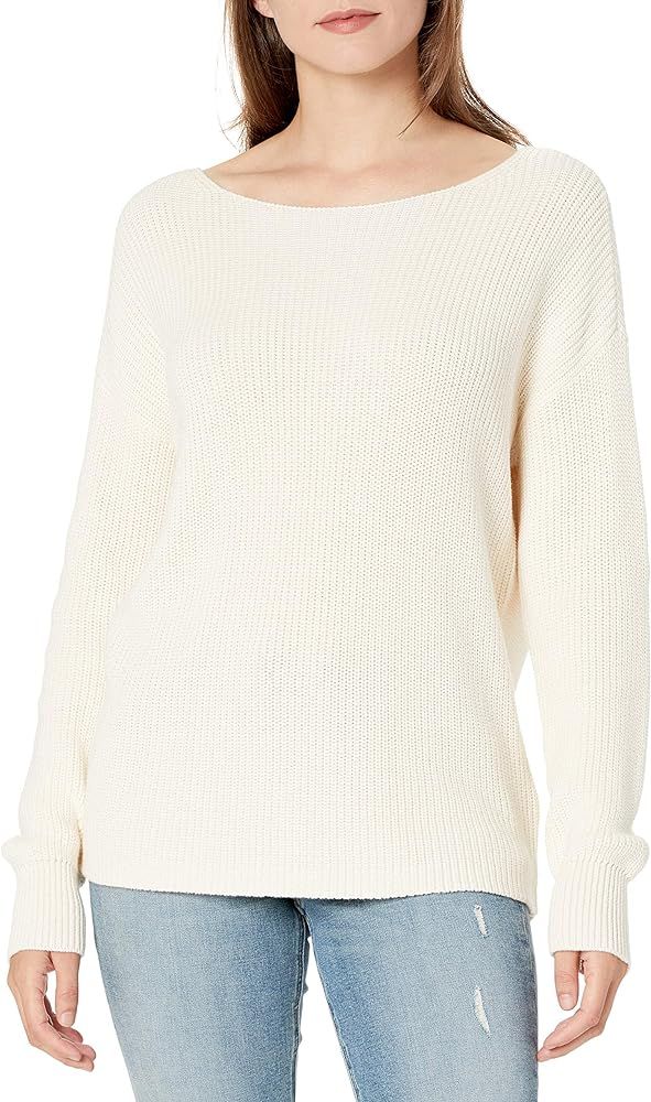 Goodthreads Women's Relaxed Fit Mineral Wash Ribbed Boatneck Pullover Sweater | Amazon (US)