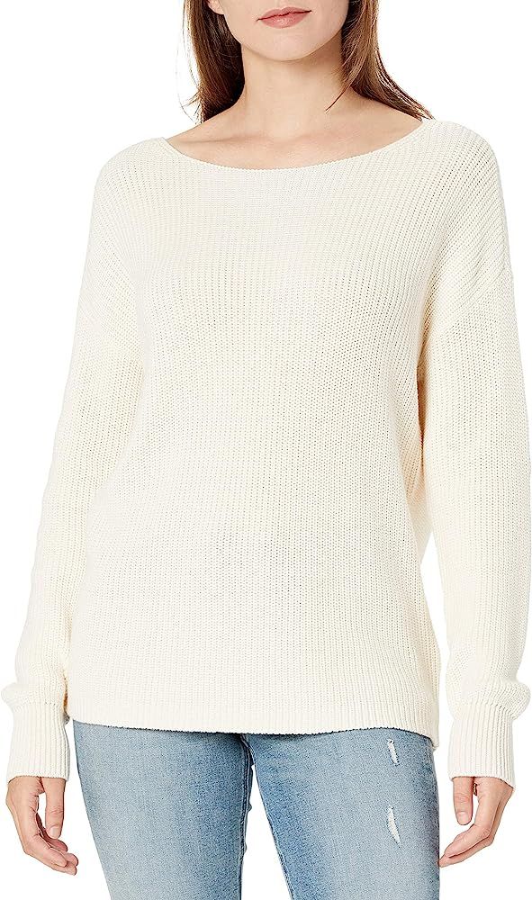 Goodthreads Women's Relaxed Fit Mineral Wash Ribbed Boatneck Pullover Sweater | Amazon (US)