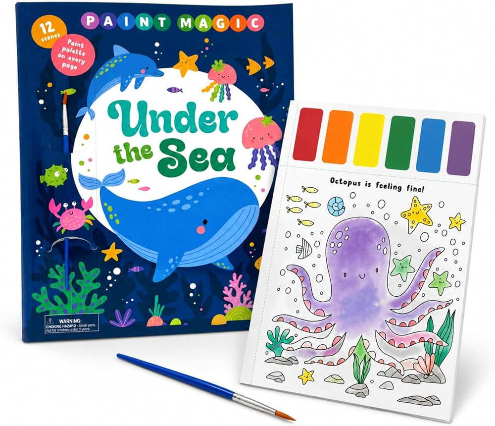 Paint Magic Under the Sea - Paint with Water Ocean Animals Painting Book for Kids with Perforated... | Amazon (US)