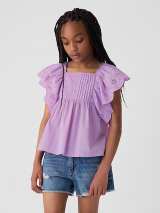 Kids Flutter Eyelet Shirt | Gap (US)