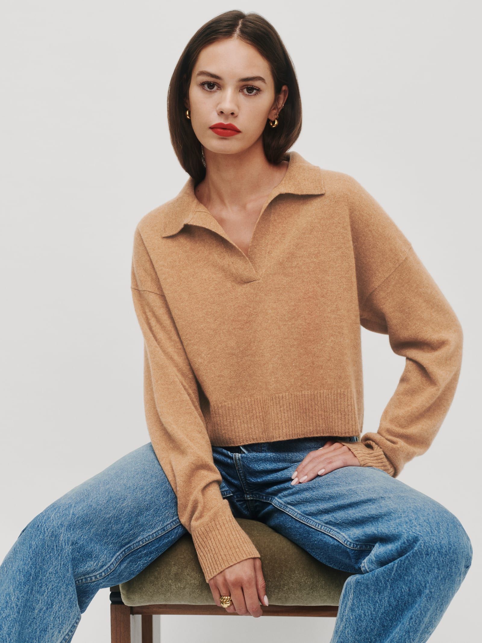 Cashmere Polo Sweater | Reformation (US & AU)