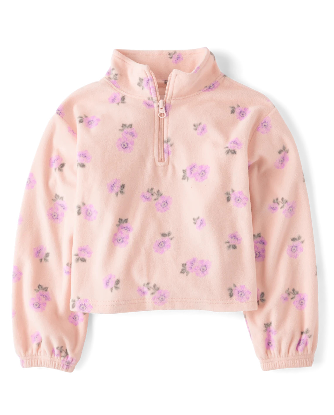 Girls Print Microfleece Half Zip Pullover - pink | The Children's Place