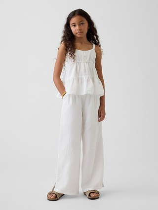 Kids Cotton Gauze Wide-Leg Pants | Gap (US)