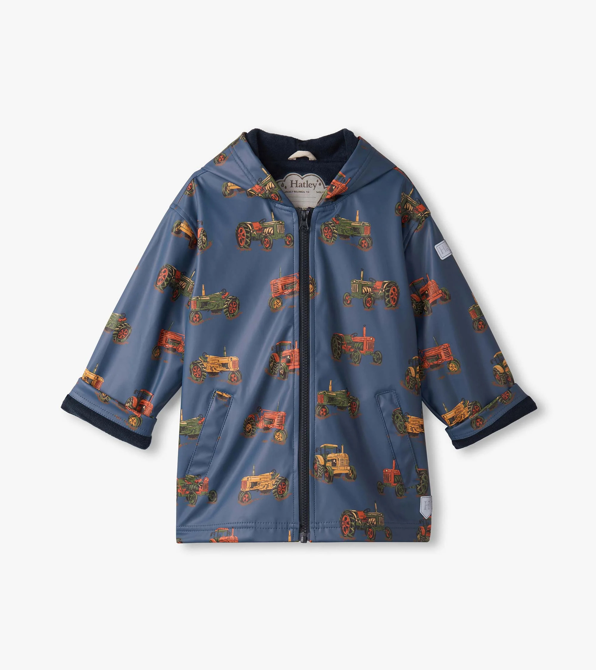 Boys Landscape Tractors Zip-UP Rain Jacket | Hatley