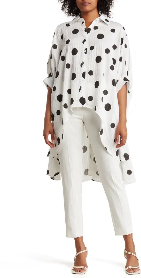 Dot Print Oversize High-Low Blouse | Nordstrom Rack