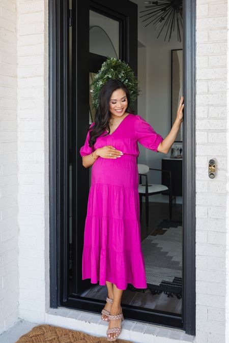 Love the pink spring dress! The color is so vibrant and I love how it’s tiered. The puff sleeves are a nice touch, plus I love how it can accommodate my bump. Sized up to a small for the bump, but it’s fits TTS! On sale for 30% off and would be great for vacation outfits, an every day spring dress or as an Easter dress! 

#LTKSeasonal #LTKsalealert #LTKstyletip