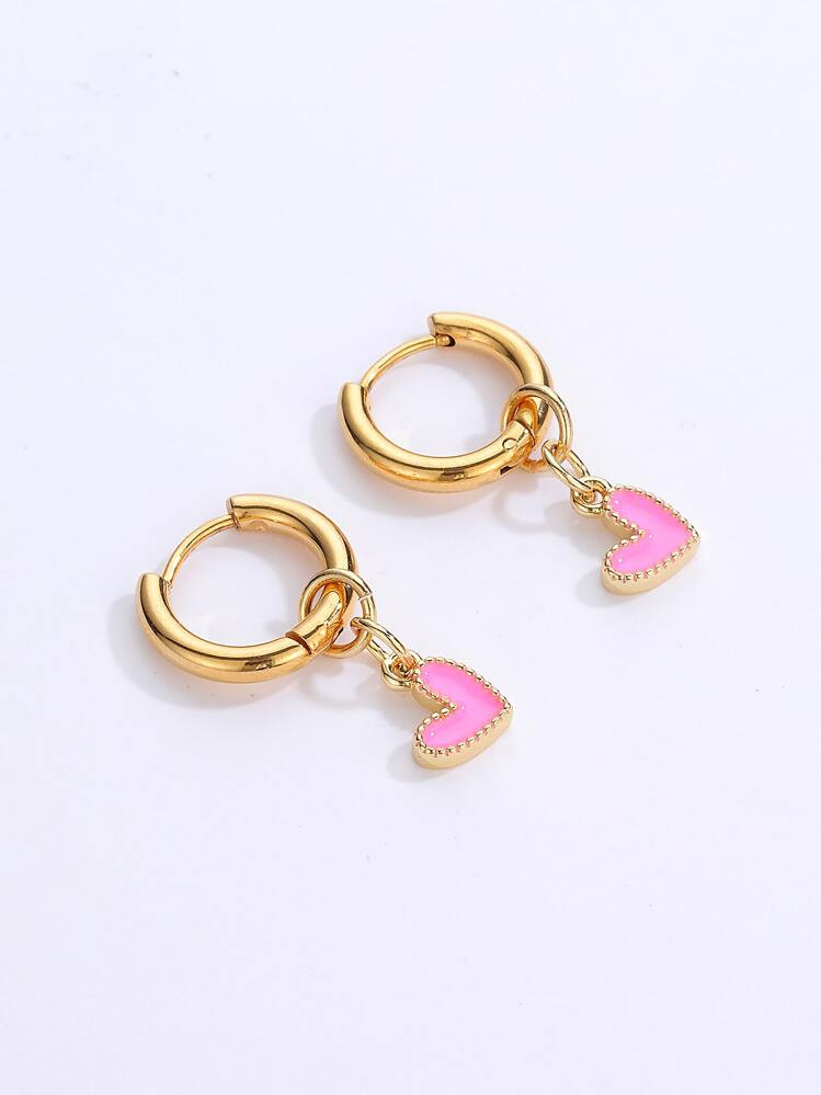Heart Charm Earrings Valentines | SHEIN