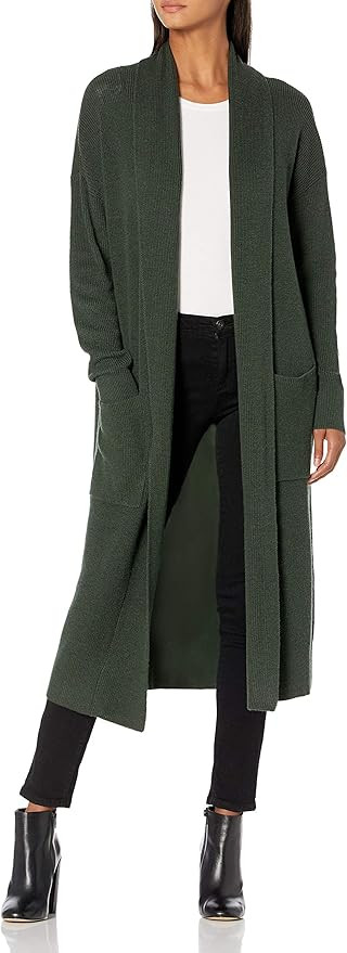 Amazon.com: Cable Stitch Women's Open Placket Long Cardigan Olive X-Small : Clothing, Shoes & Jew... | Amazon (US)