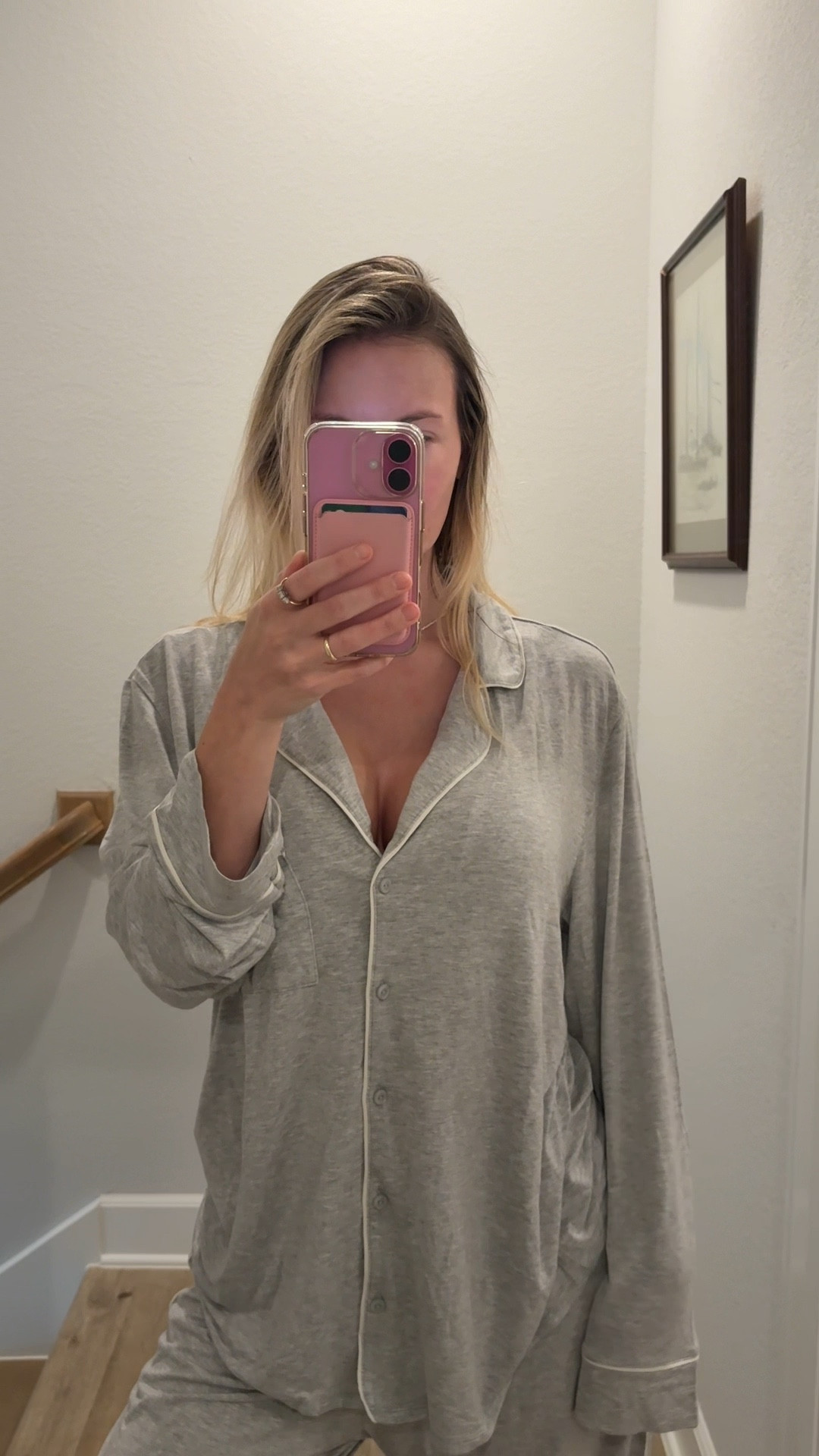 The softest pajama set!!! I am wearing a size medium 🫶🏼 #pajamas #pajamaset 

#LTKSeasonal #LTKstyletip #LTKVideo