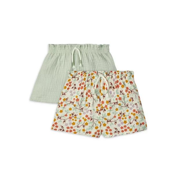 Modern Moments by Gerber Toddler Girl Gauze Shorts, 2-Pack, Sizes 12M-5T | Walmart (US)