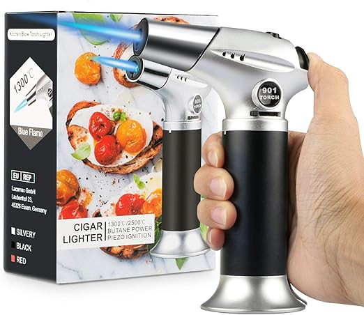 Blow Torch, Professional Kitchen Cooking Torch with Lock Adjustable Flame Refillable Mini Blow To... | Amazon (US)