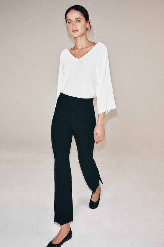 ZW COLLECTION HIGH-WAIST CROPPED PANTS | Zara US