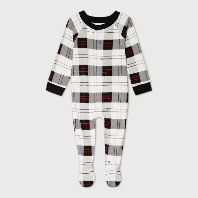 Baby Holiday Plaid Flannel Matching Family Footed Pajama - Wondershop™ White | Target