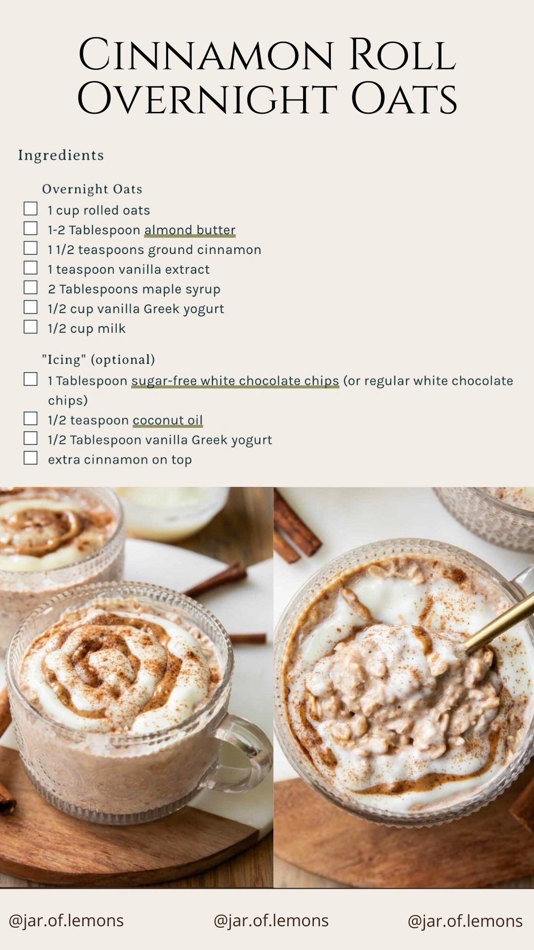 Cinnamon Roll Overnight Oats ✨ A fast, cozy breakfast favorite! Ingredients are linked so you can try it too!

#LTKSeasonal #LTKFindsUnder100 #LTKHome