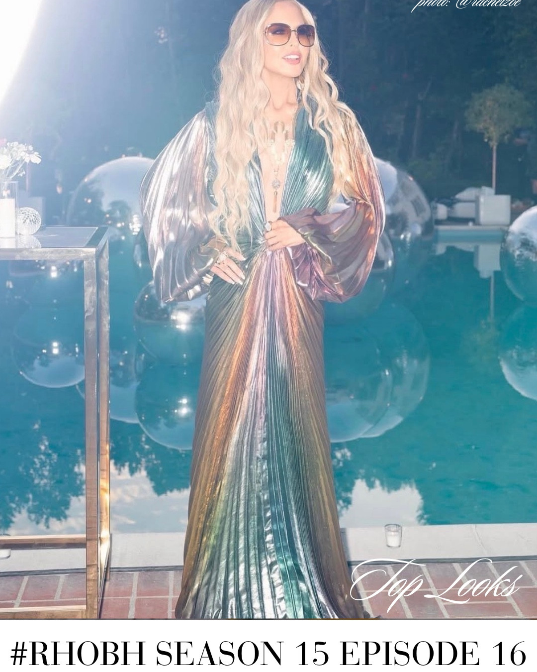 Real Housewives of Beverly Hills Season 15 Episode 16 Looks // NOT LINKED: Rachel Zoe’s Gown by Reem Acra / Bozoma Saint John’s Dotted Pants and Top is by BruceGlen / Dorit Kemsley’s Gold Earrings are by Celeste Starre 📸 = @rachelzoe 