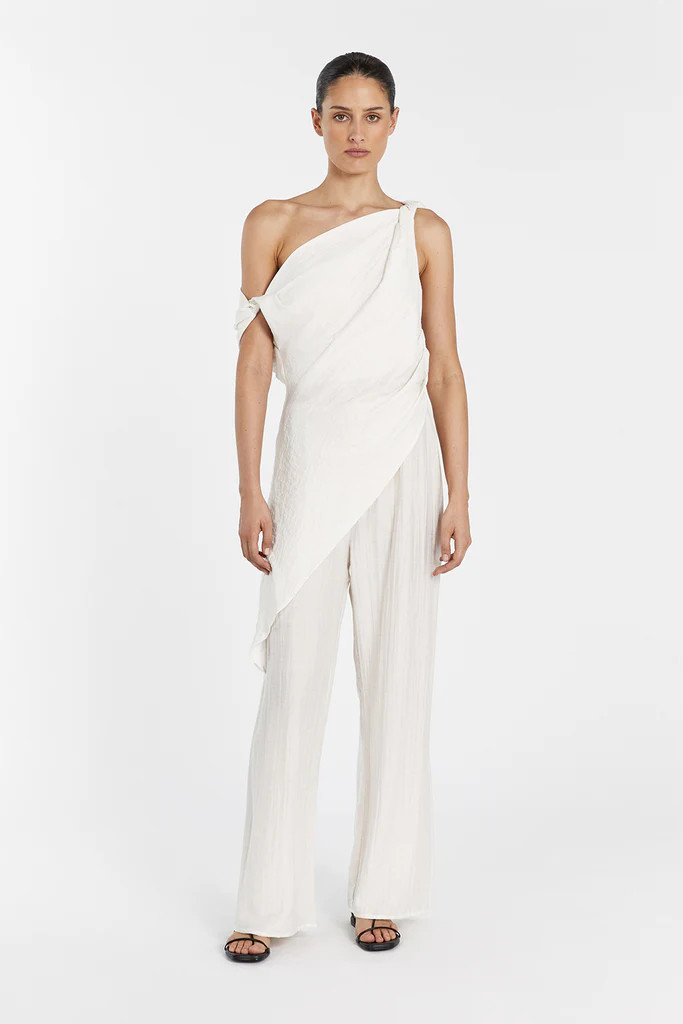 JOLIE CREAM MARLE ASYM TUNIC TOP | DISSH