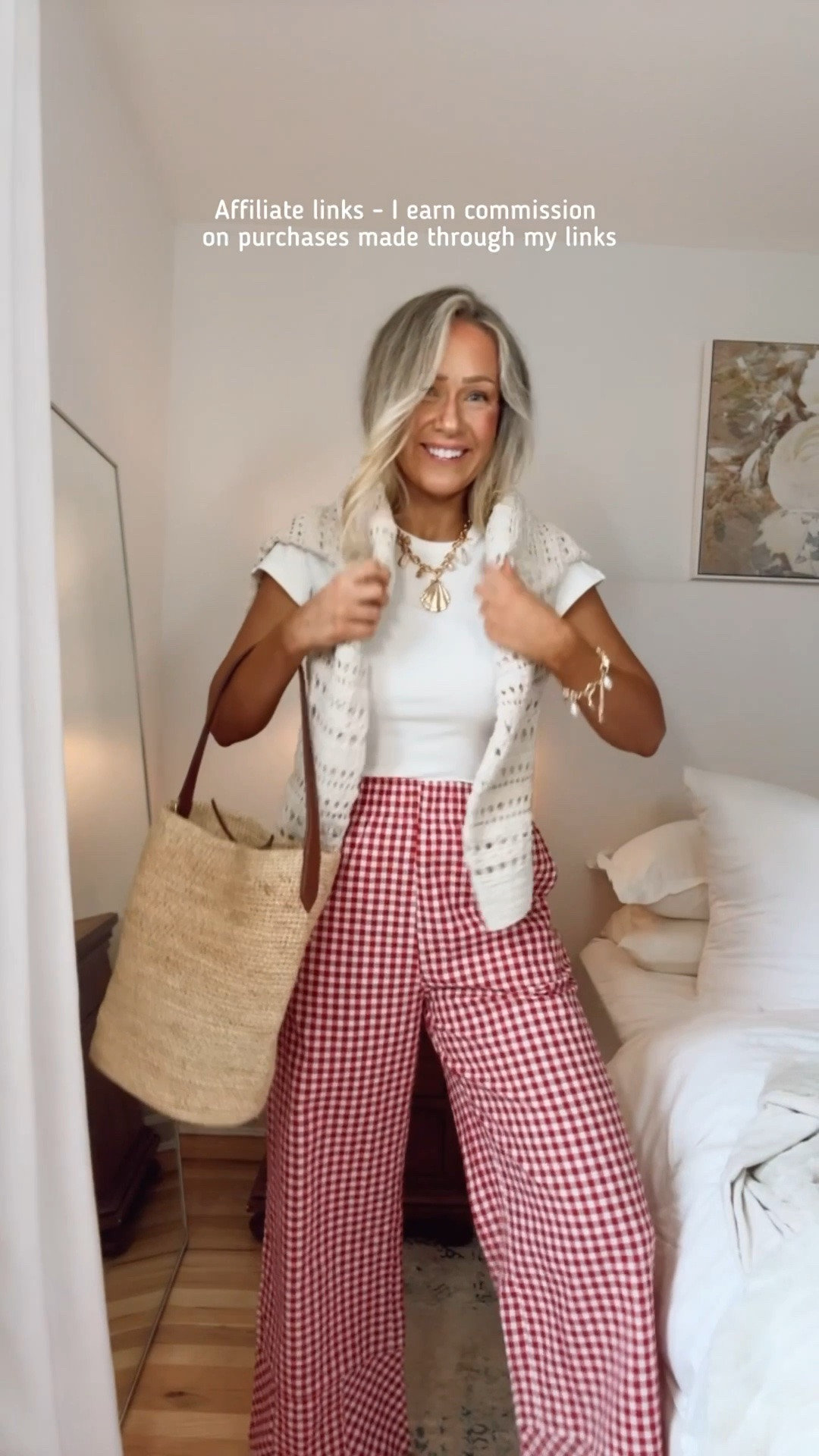 Affiliate links - I earn commission on purchases made through my links 

Casual summer outfits
Amazon gingham pants
Target crochet sweater