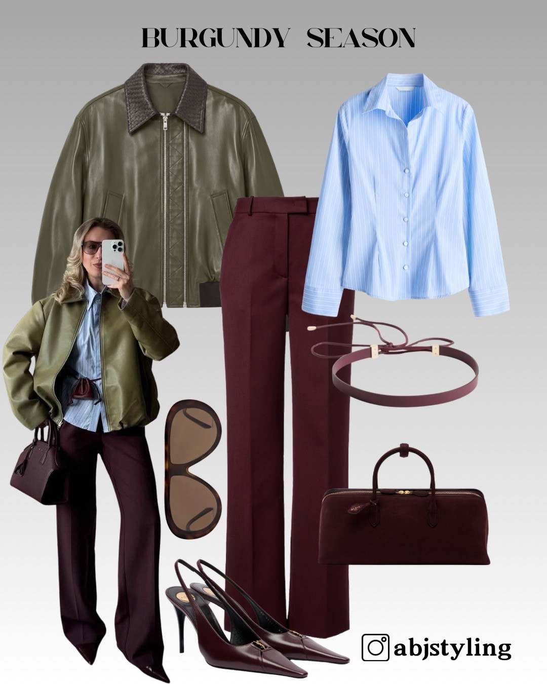 Olive leather and burgundy is such a strong autumn combination. Adding a pale blue shirt keeps the whole look fresh and a little less predictable.
Styling tip: mix one crisp piece, like a shirt, with richer autumn textures to make the outfit feel more elevated.

#LTKuk #LTKautumn #LTKeurope