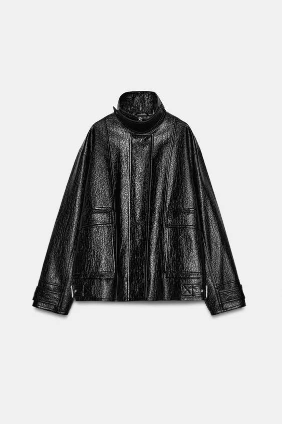 OVERSIZE LEATHER EFFECT JACKET ZW COLLECTION | Zara UK