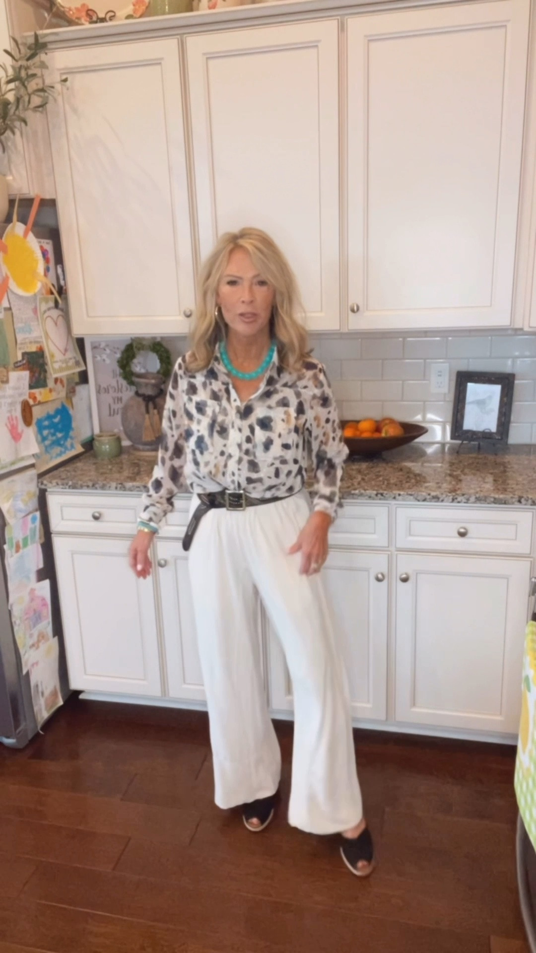 My outfit for work today!! Leopard print blouse and cream linen wide leg pants.

#LTKdayinmylife #LTKgrwm