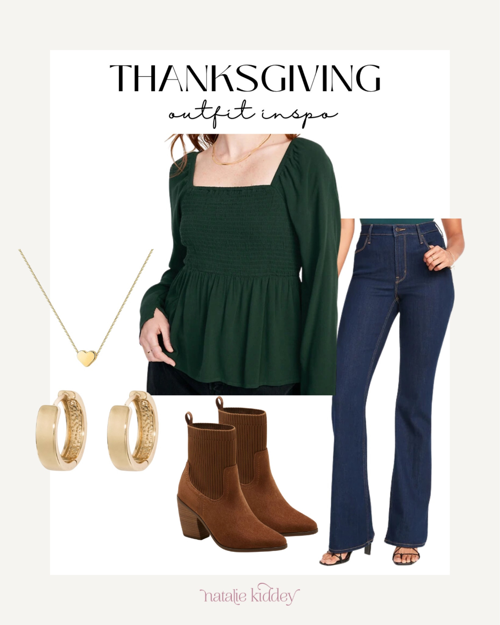 Thanksgiving outfit inspo 🍂 these flare jeans are perfect with boots and a peplum top! 

#LTKfindsunder50 #LTKplussize #LTKHoliday