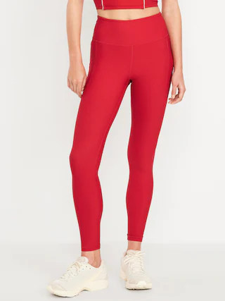 High-Waisted PowerSoft Rib Pocket Leggings | Old Navy (US)