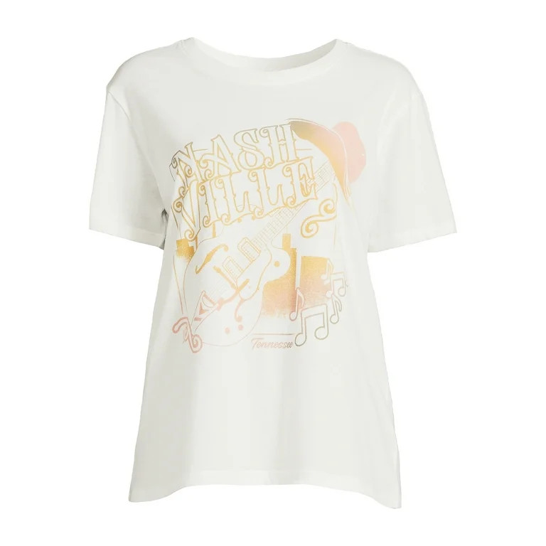 Time and Tru Women's Nashville Graphic Tee with Short Sleeves, Sizes S-3XL | Walmart (US)