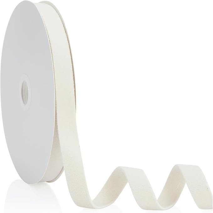 Cream White 5/8 inch Velvet Ribbon, Double Faced Continuous 20 Yards Velvet Ribbon Use for Christ... | Amazon (US)