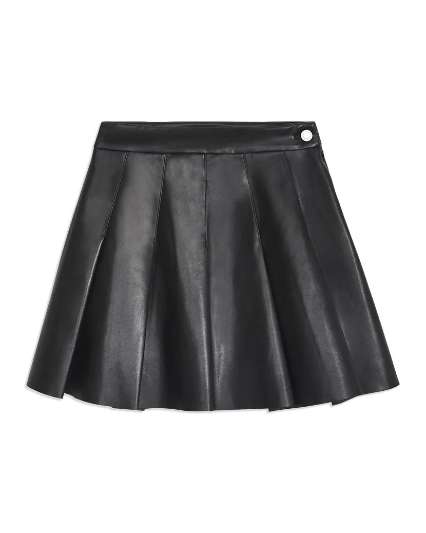 High Rise Vegan Leather Pleated Skirt | We Wore What