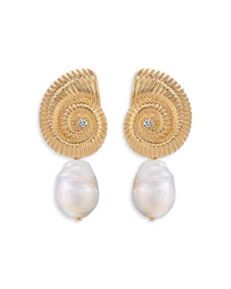 Ettika Swirled Shell Cultured Freshwater Pearl Statement Earrings  | Bloomingdale's Jewelry & Acc... | Bloomingdale's (US)