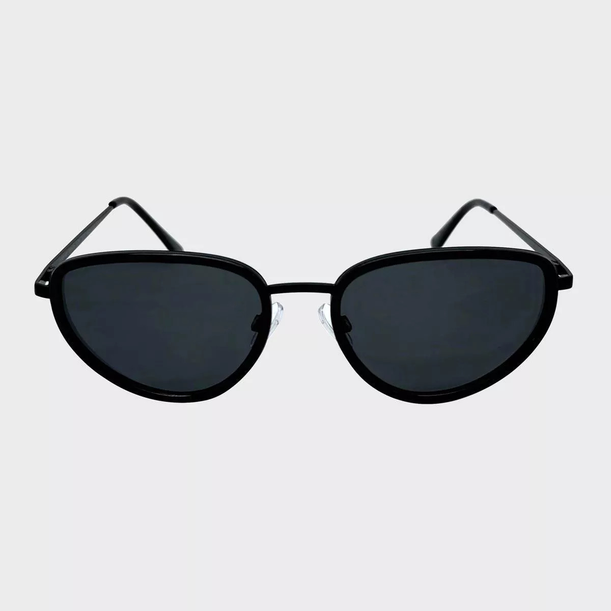 Plastic Metal Combo Cateye Sunglasses - Wild Fable™ Black: Maximum UV Protection, Recycled Meta... | Target
