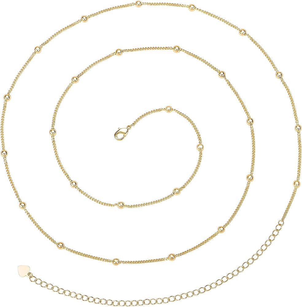 Minimalist Beach Bikini Body Chain 18K Gold Pearl Belly Chain Adjustable Shell Charms Trendy Jewe... | Amazon (US)