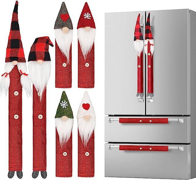 D-FantiX Gnome Christmas Refrigerator Handle Covers Set of 8, Adorable Swedish Tomte Kitchen Appl... | Amazon (US)