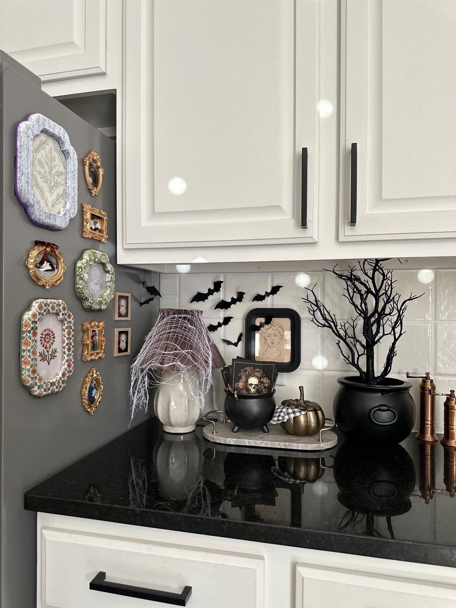 Decorated my kitchen counters with Halloween Decor! 🎃🖤 kitchen counter styling decor! 

#LTKSeasonal #LTKHalloween #LTKHome