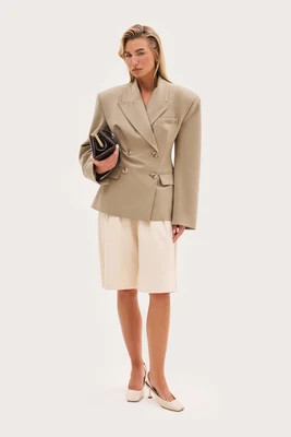 Tailored Every Wear Blazer - Light Khaki | Maebe UK
