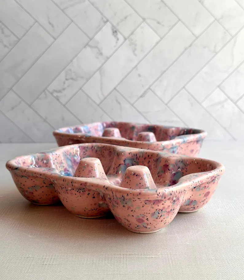 Pink Ceramic Egg Crate, 6 Egg Holder - Etsy | Etsy (US)