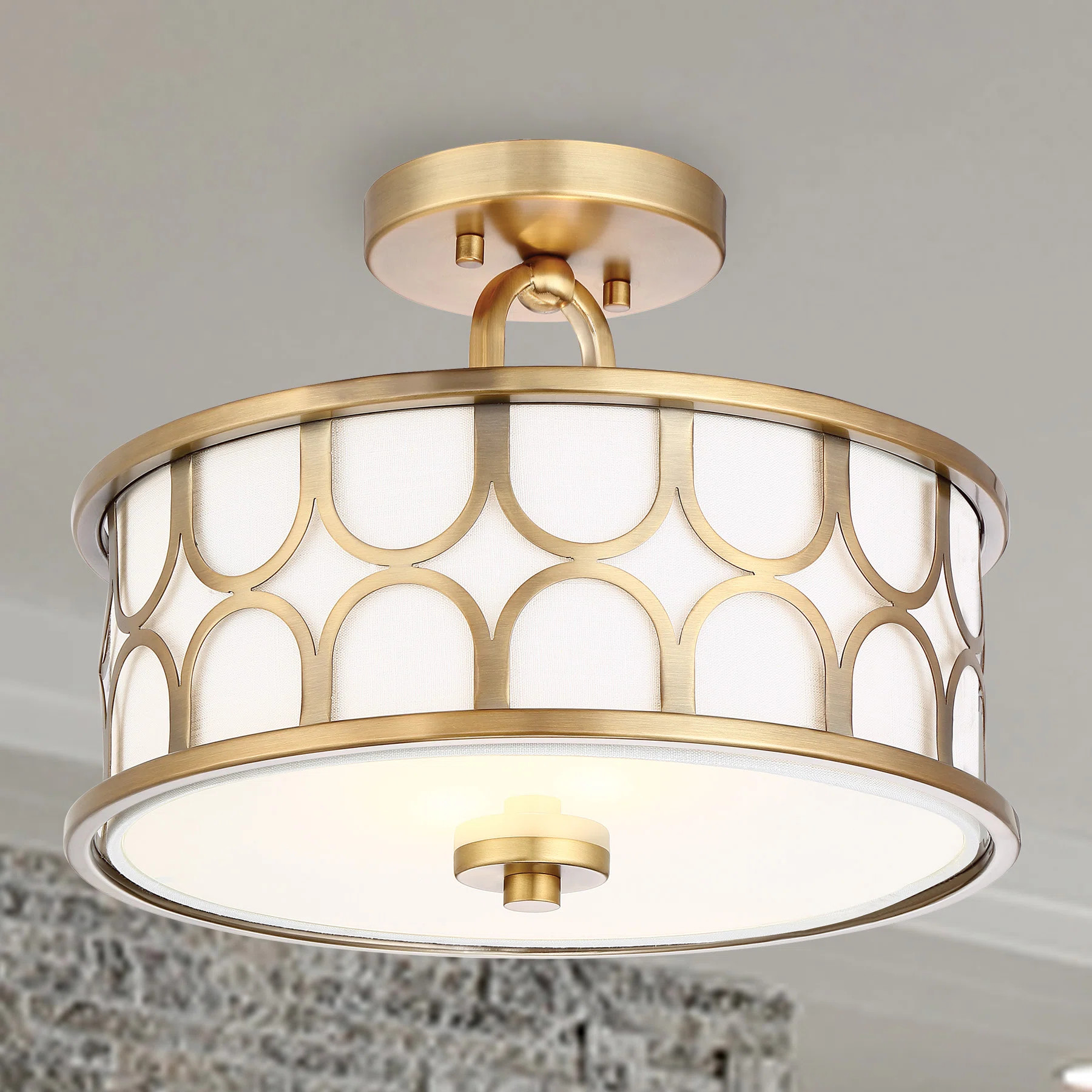 Bayberry 2-Light Ceiling Light in Natural Brass | Wayfair North America