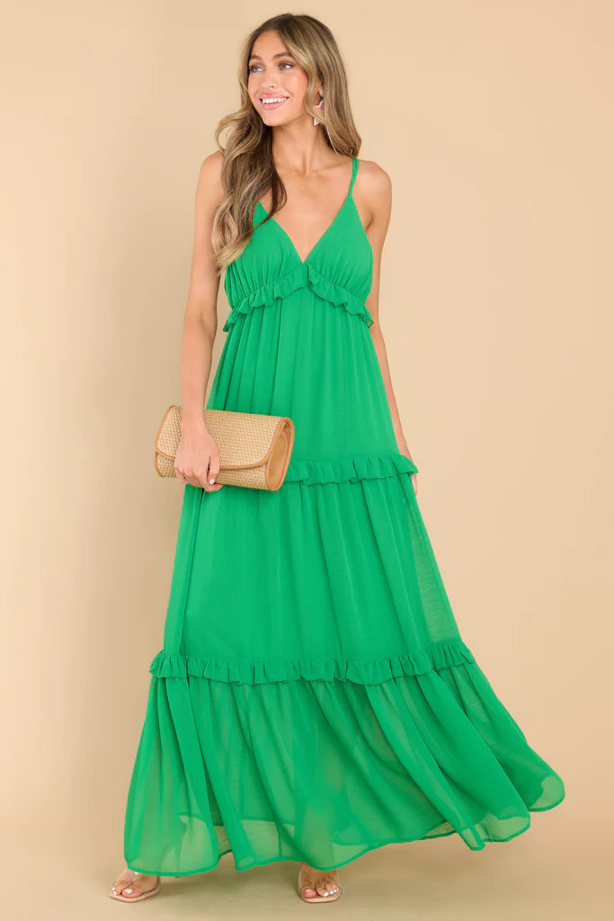 Always Be Yourself Green Maxi Dress | Red Dress 