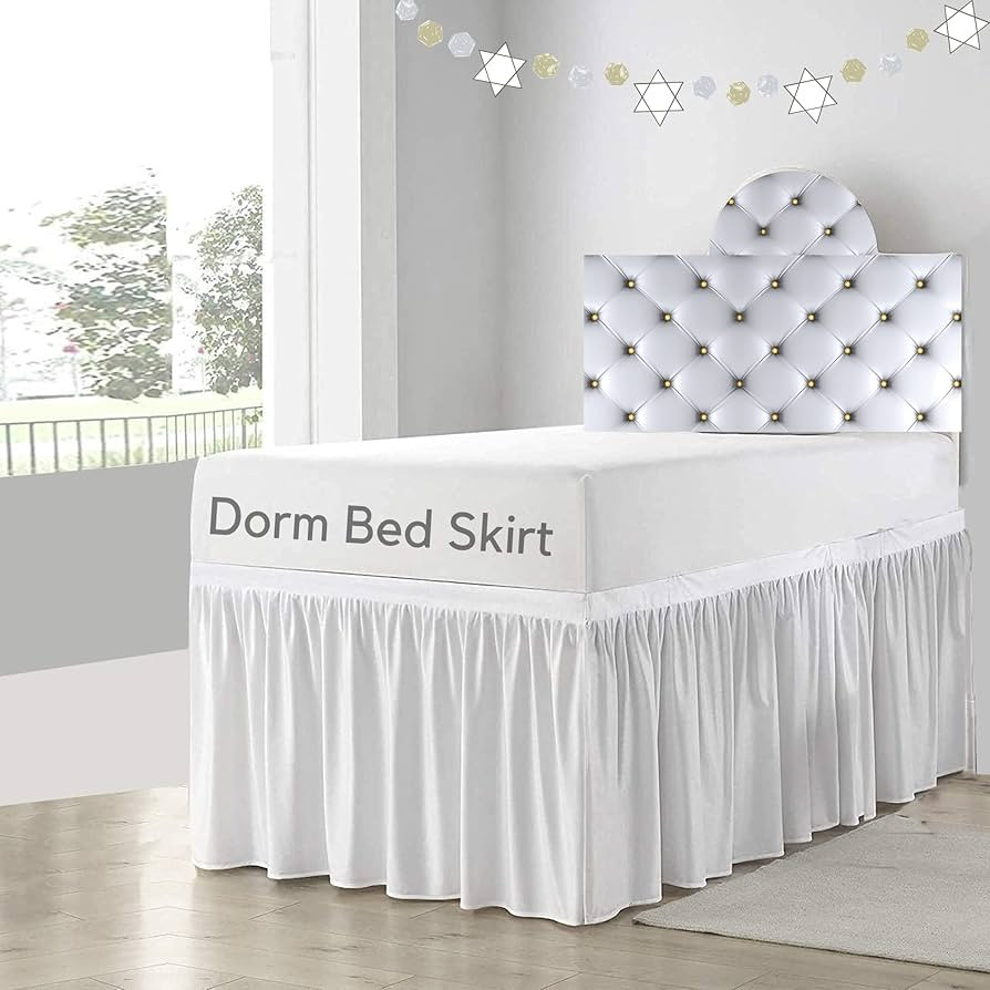 Dorm Room Bed Skirt-Dorm Bed Skirt,Extended Dorm Bed Skirt-Long Bed Skirt Dorm-Extra Long Dorm Ro... | Amazon (US)