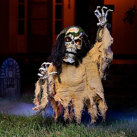 JOYIN Halloween Decoration Animated Zombie Groundbreaker, Light-up Skeleton Zombie Groundbreaker ... | Amazon (US)