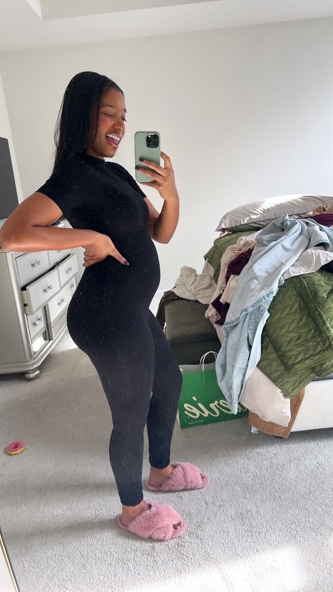 Wearing a size Medium. I wore this until my 3rd trimester  

#LTKBump #LTKBaby