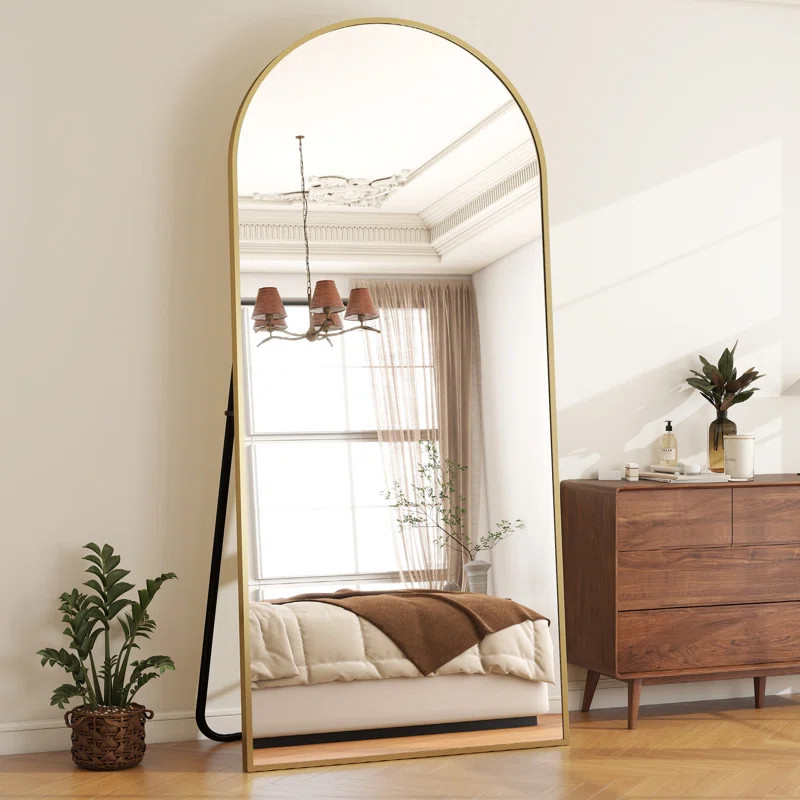 Everly Quinn Full Length Mirror Arch Floor Mirror Wall Mirror Hanging Or Leaning Arched-Top Full ... | Wayfair North America