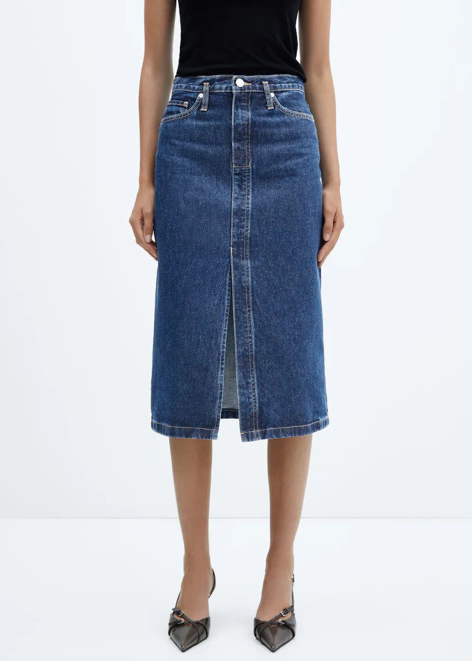 Denim midi-skirt | MANGO (US)